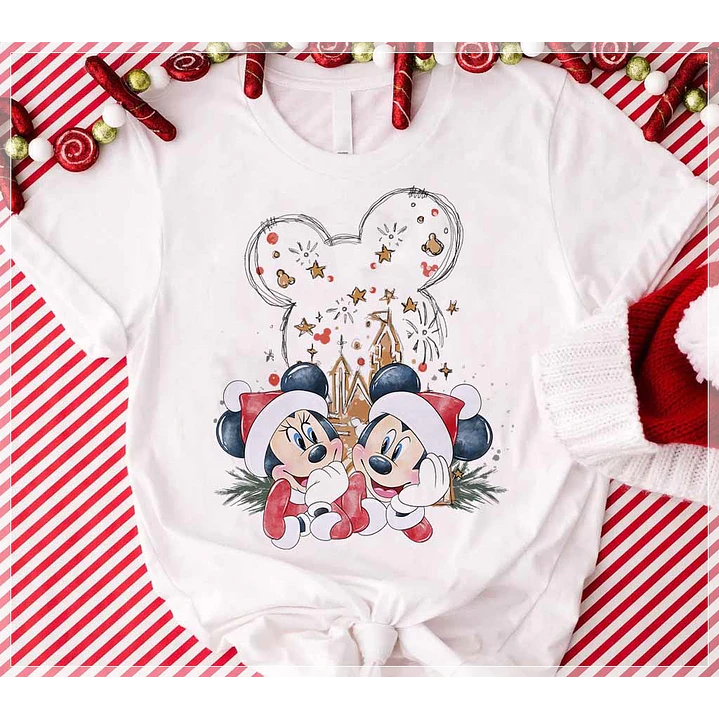 6 Artes para Camisa Natal Mickey e Minnie Arquivo em CorelDraw 7