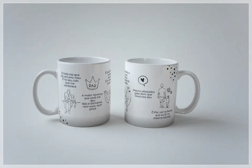 20 Artes para Caneca Dia dos Pais Minimalista Arquivo em Png 2