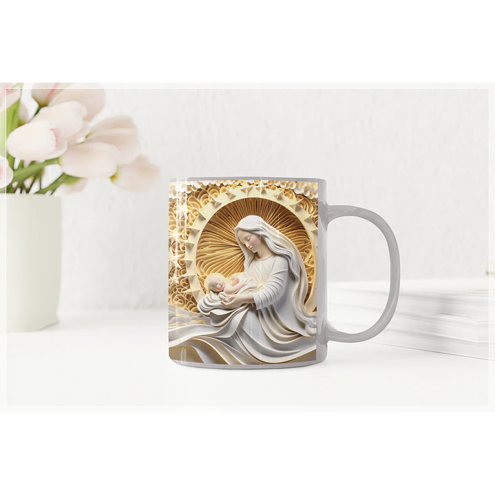 25 Artes para Caneca Santinhas em 3D Arquivo em Jpg  6