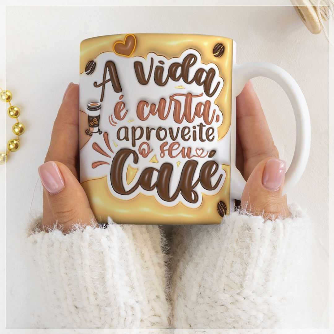 10 Artes para Caneca Café Inflados Arquivo em CorelDraw 2
