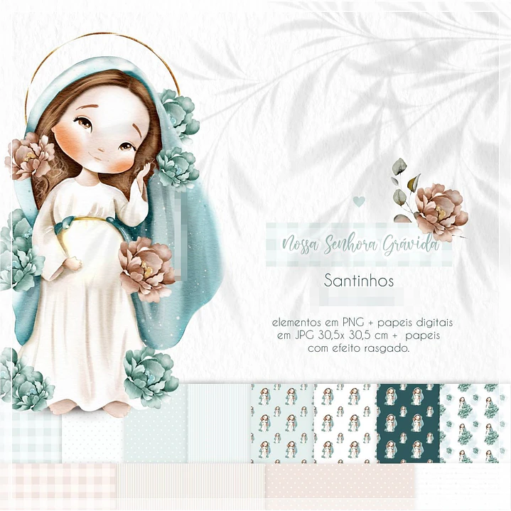 Kit Digital Nossa Senhora Grávida Arquivos Sem Fundo Png  1