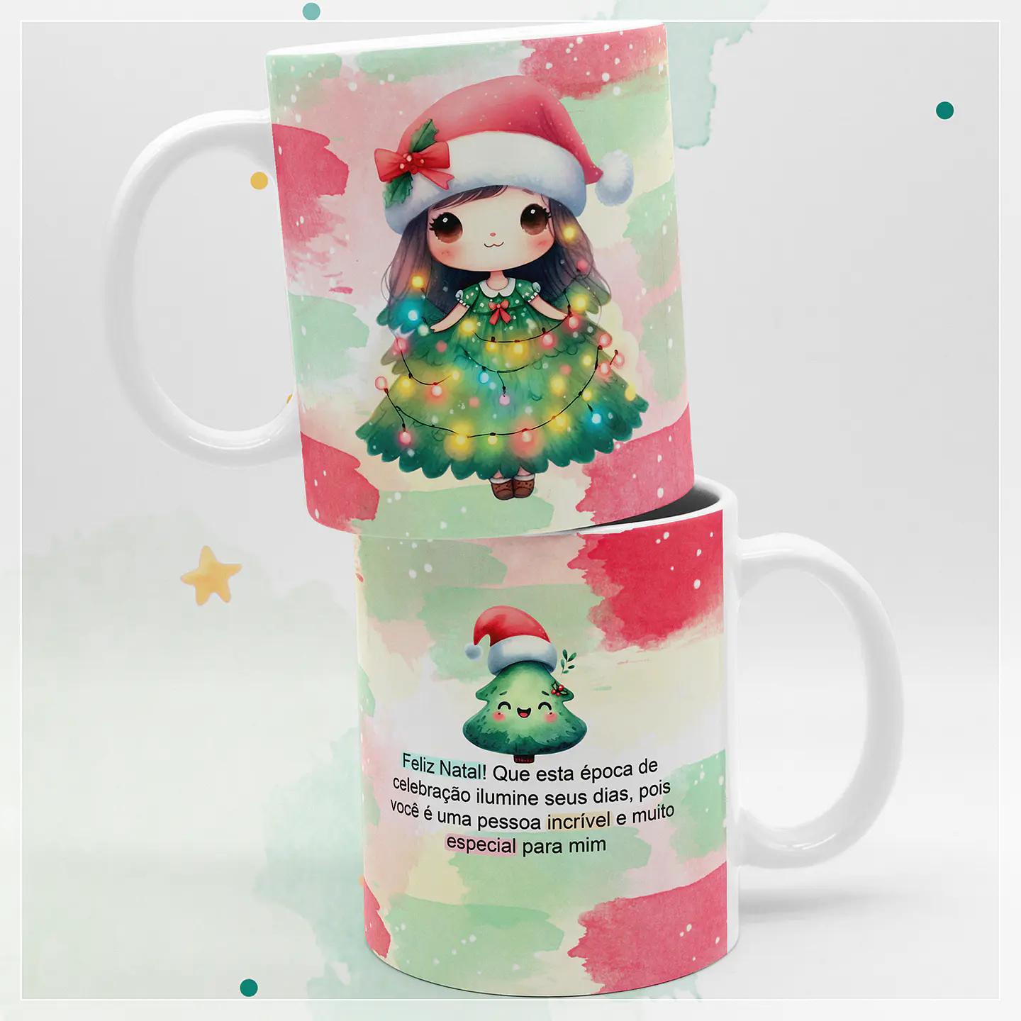13 Artes para Caneca Doce Natal Aquarelado em Jpg 7