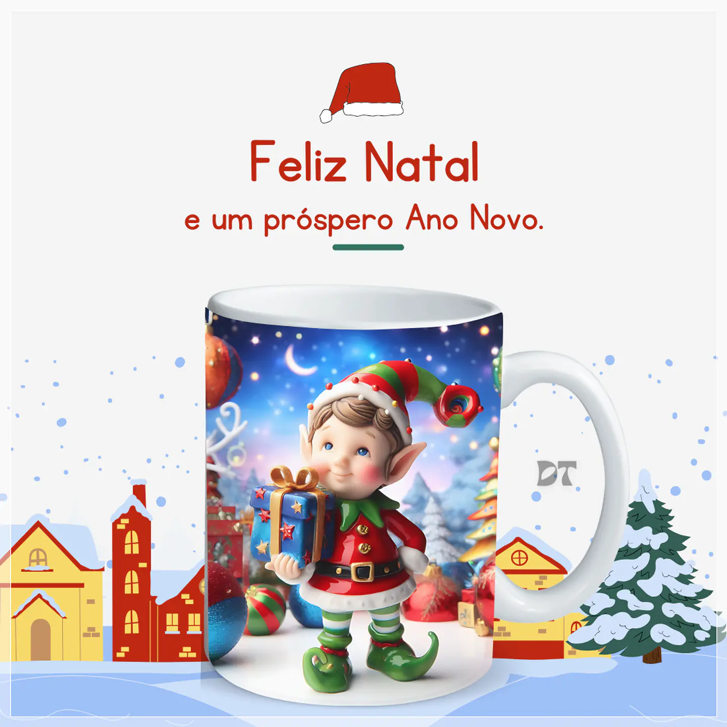22 Artes para Caneca Elfos Natalinos 3D em Jpg  9