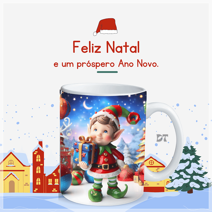 22 Artes para Caneca Elfos Natalinos 3D em Jpg  9