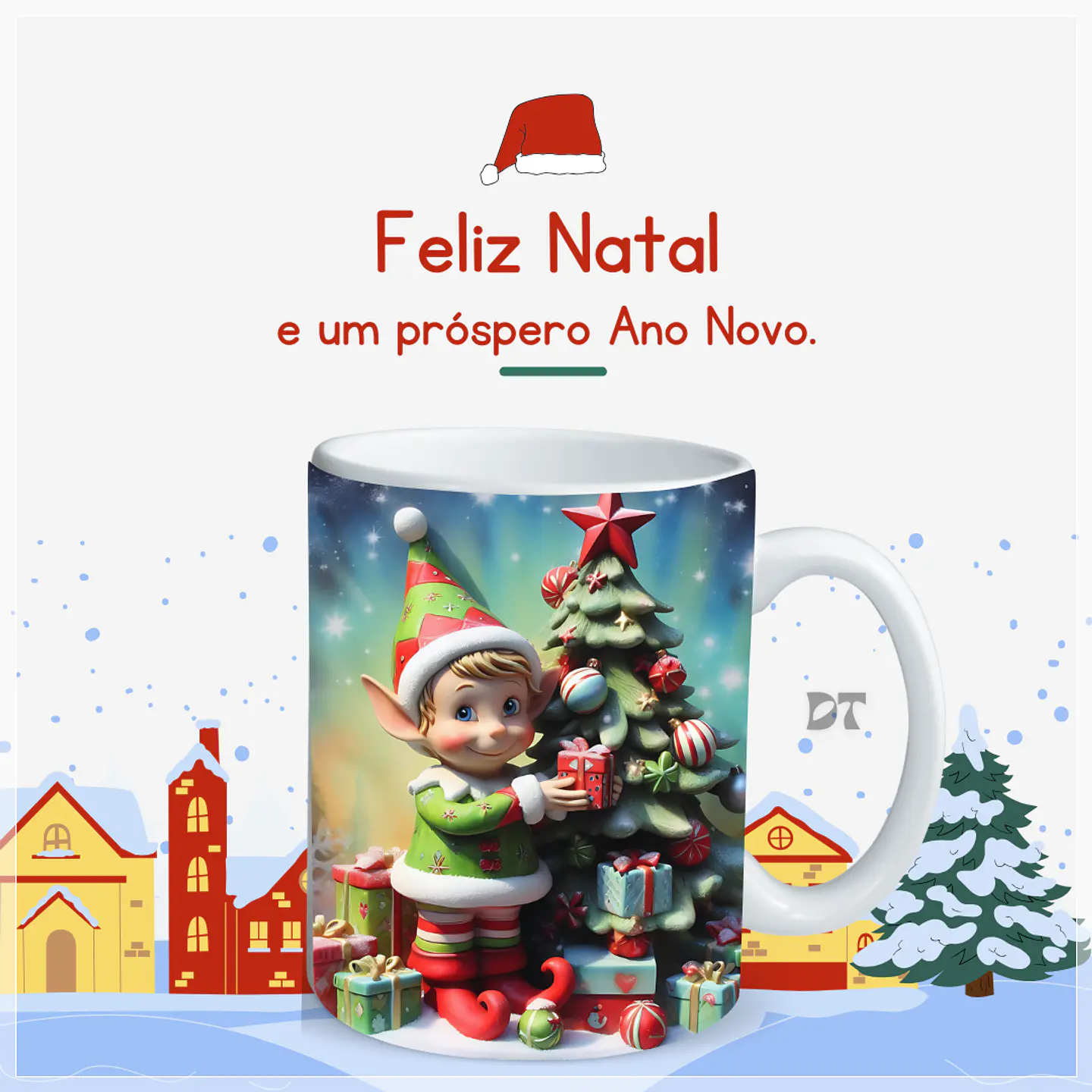 22 Artes para Caneca Elfos Natalinos 3D em Jpg  10