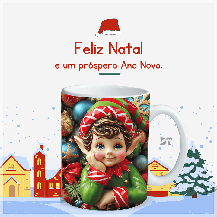 22 Artes para Caneca Elfos Natalinos 3D em Jpg  11