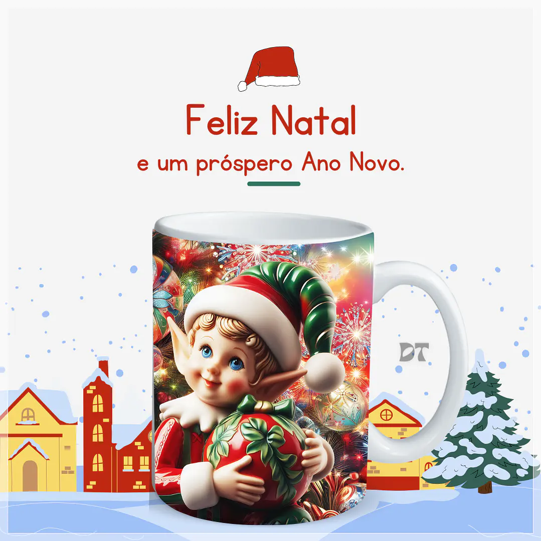 22 Artes para Caneca Elfos Natalinos 3D em Jpg  18
