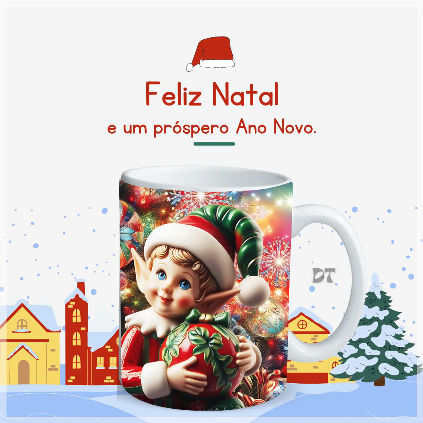 22 Artes para Caneca Elfos Natalinos 3D em Jpg  18