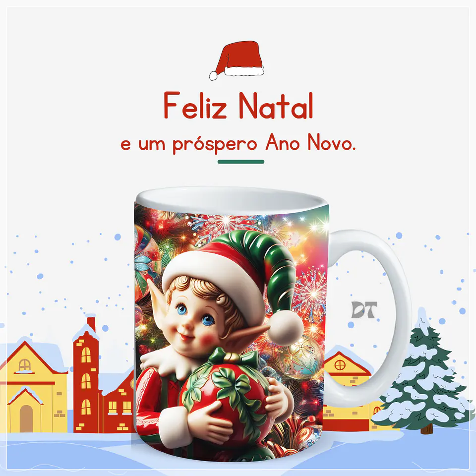 22 Artes para Caneca Elfos Natalinos 3D em Jpg  18