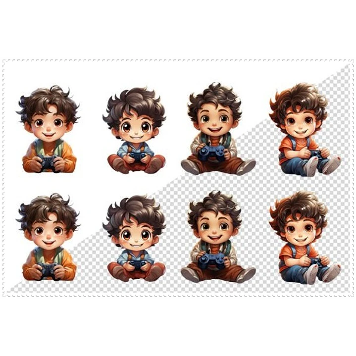 Kit Digital 22 Mascotinhos Arquivos em Png   1