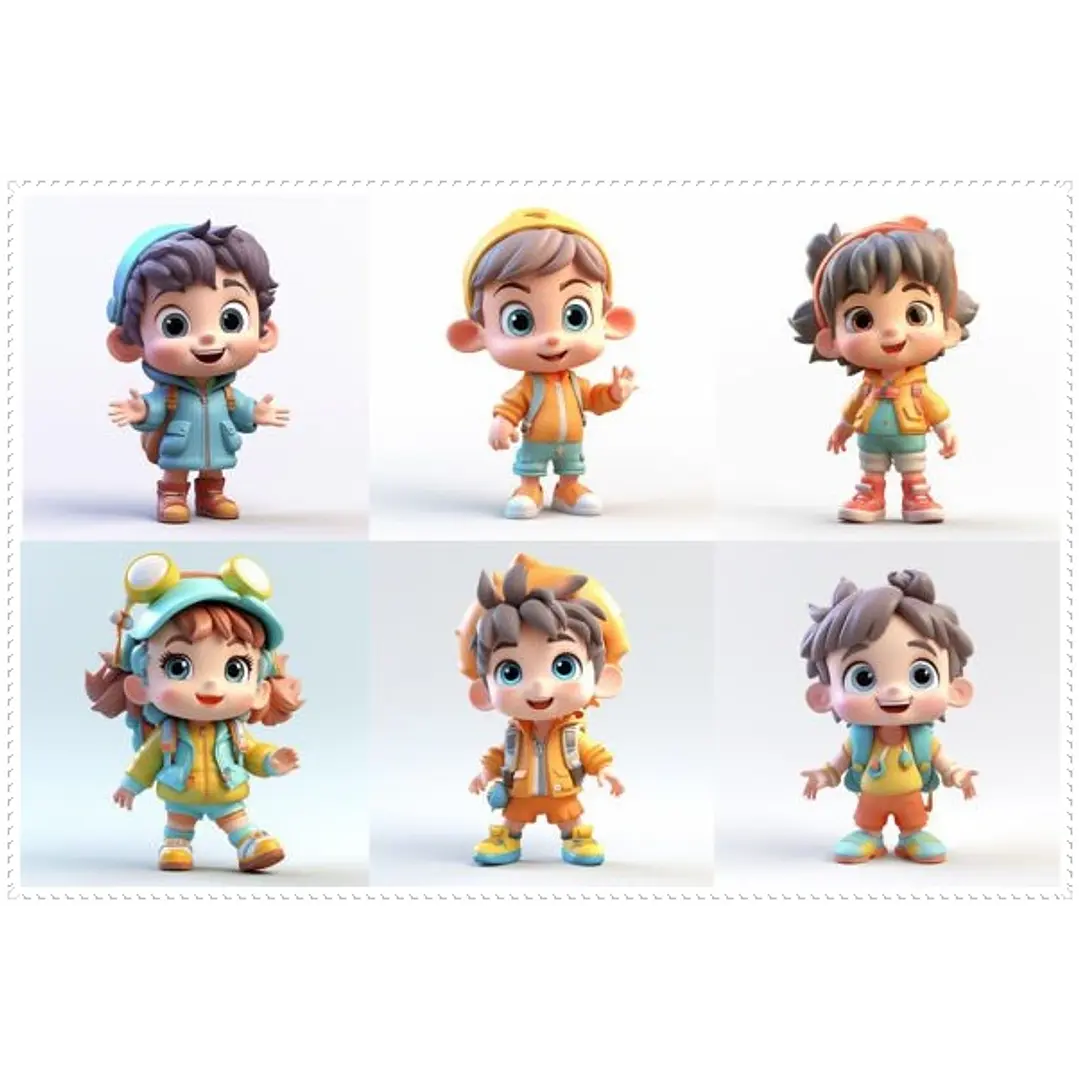 Kit Digital 22 Mascotinhos Arquivos em Png   5