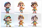 Kit Digital 22 Mascotinhos Arquivos em Png   - Miniatura 5