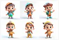 Kit Digital 22 Mascotinhos Arquivos em Png   - Miniatura 6
