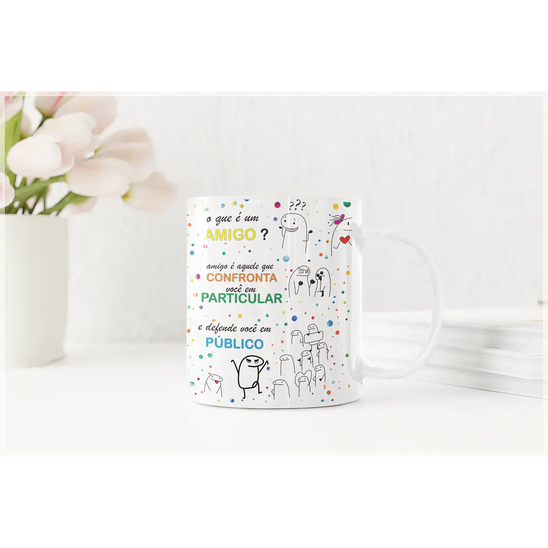 Arte Caneca Flork Verdadeiro Amigo Arquivo em Corel Draw 1