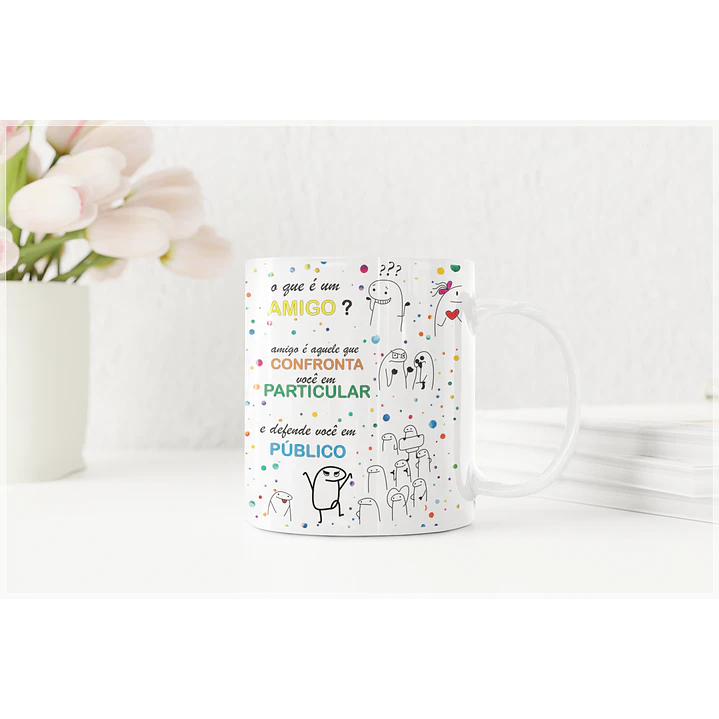 Arte Caneca Flork Verdadeiro Amigo Arquivo em Corel Draw 1