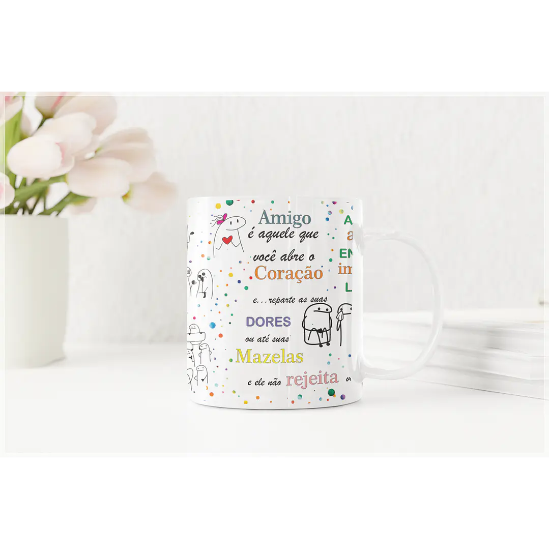 Arte Caneca Flork Verdadeiro Amigo Arquivo em Corel Draw 3