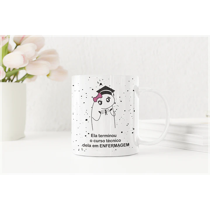 Arte Caneca Flork Técnica de Enfermagem Arquivo em Corel Draw 1