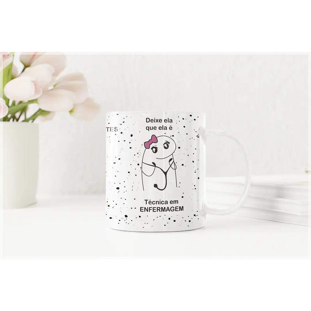 Arte Caneca Flork Técnica de Enfermagem Arquivo em Corel Draw 2