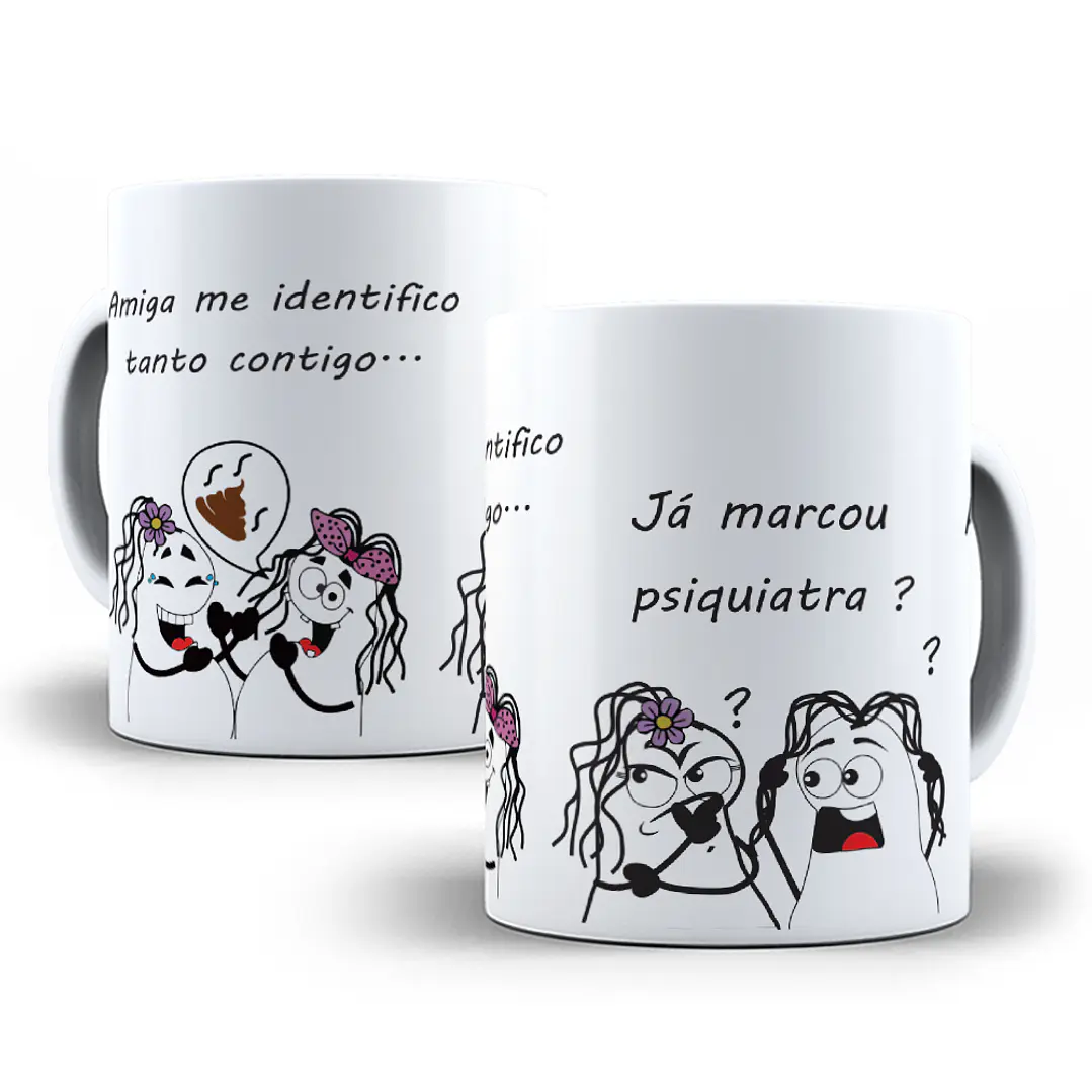 Arte Caneca Caneca Amigas Flork Vol.2 Arquivo em Corel Draw  1