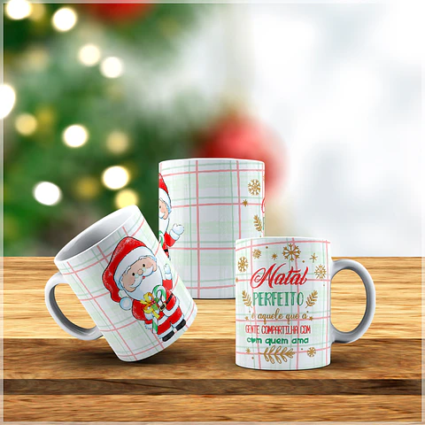 10 Artes para Caneca Natalina Papai Noel Arquivo em CorelDraw