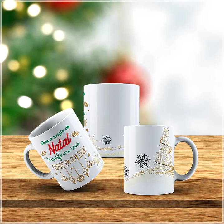 10 Artes para Caneca Natalina Papai Noel Arquivo em CorelDraw 7