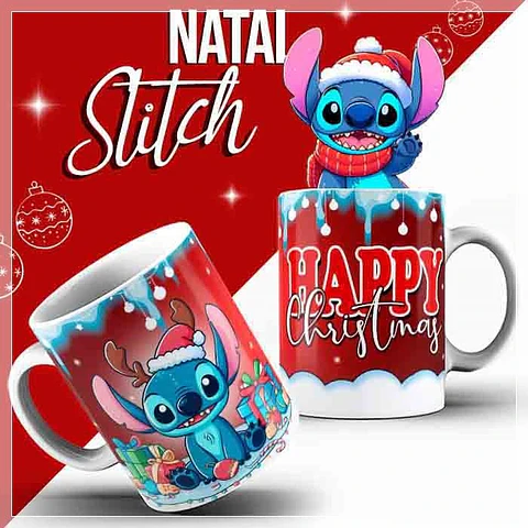 10 Artes para Caneca Stitich Natal Arquivo em Photoshop