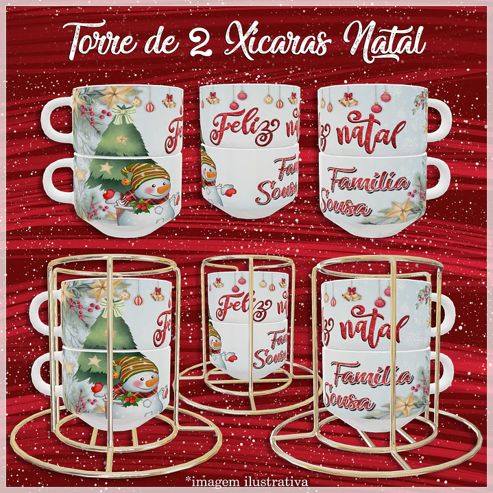 Artes para Torre de Xicaras Natalina em Jpg 5