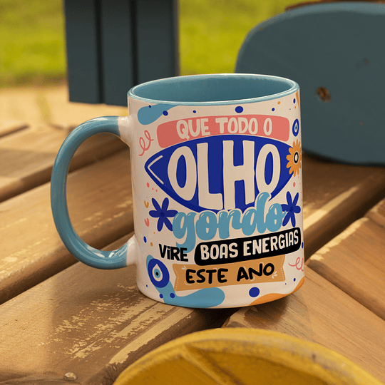 Arte Caneca Copo Ano Novo Que todo o olho gordo vire boas energias este ano Arquivo Png