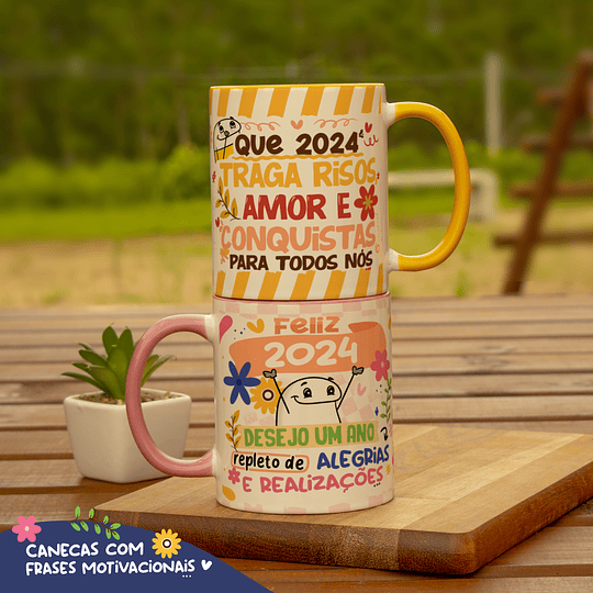 2 Arte Caneca Feliz Ano Novo 2024 Flork Arquivo Png