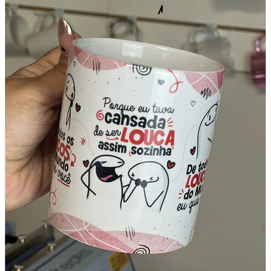 Arte Caneca Flork Namorados De todos os loucos do Mundo eu quis você Png  2