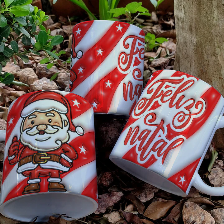 7 Artes para Caneca Natal Infladas Arquivo Editável 3