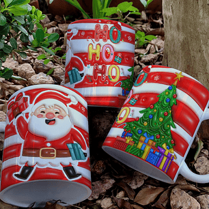 7 Artes para Caneca Natal Infladas Arquivo Editável
