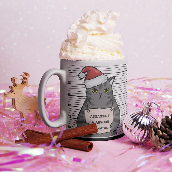Artes para Caneca Gatinho Sarcástico Natal Arquivo Editável  4