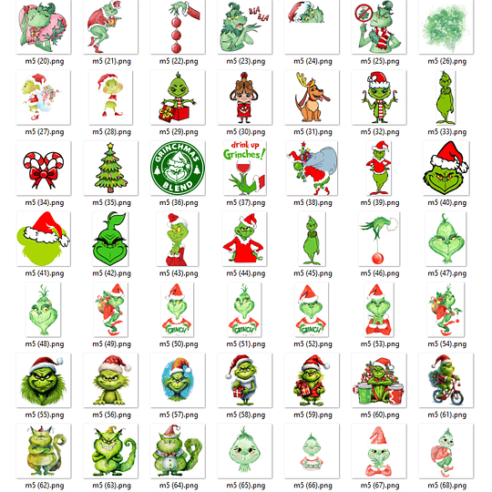 Kit Digital Grinch Natalino Completo Arquivos em Png  