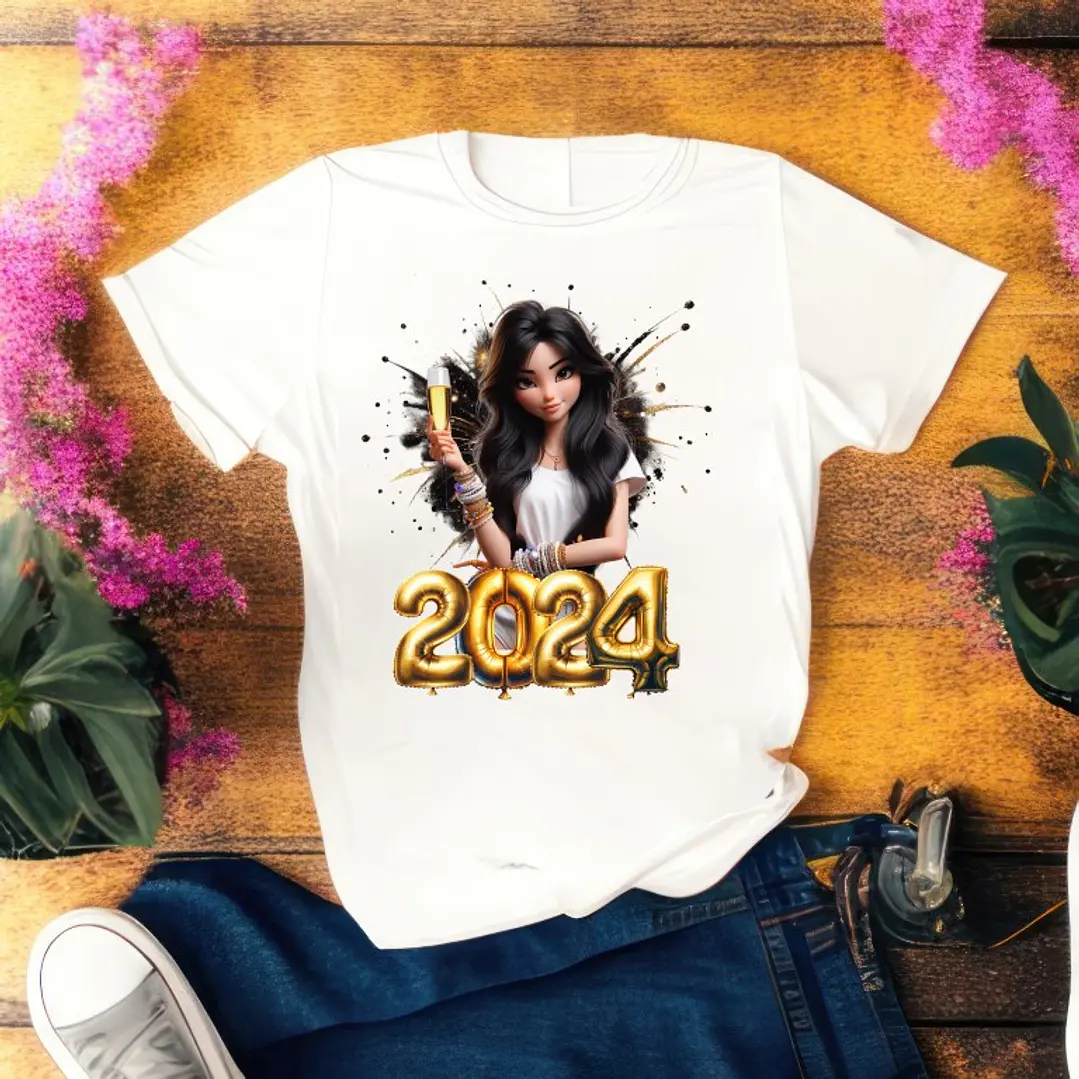 12 Artes para Camisa Mascotinhas Ano Novo 2024 Arquivo em Png 1