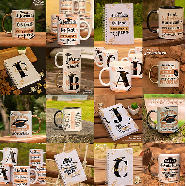 38 Artes para Caneca e Capa Agenda Formatura Arquivo em Jpg 1