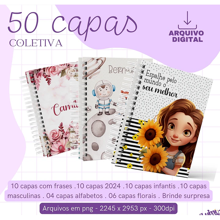 50 Artes para Capas Agendas 2024 Arquivo em Jpg 1