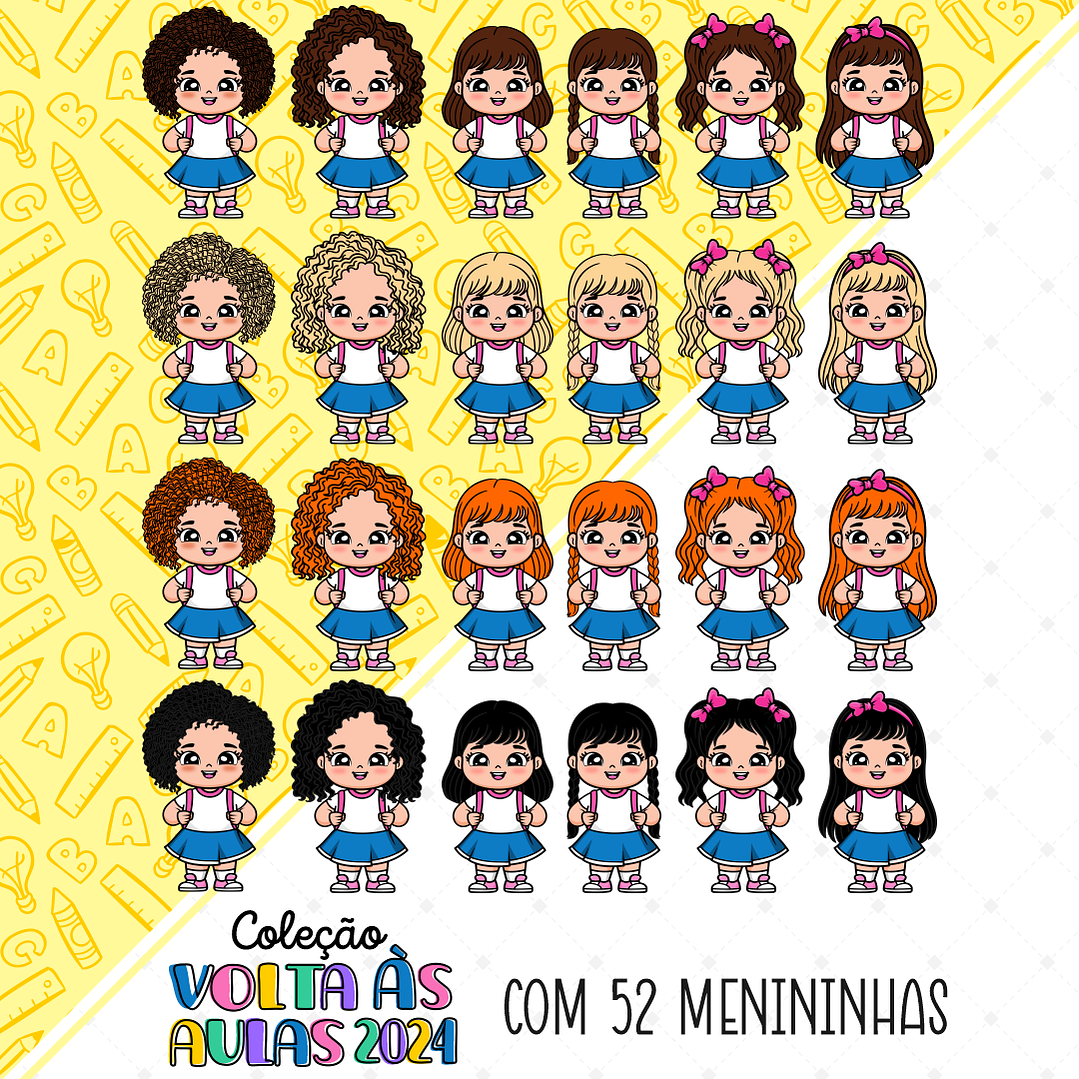 Arquivos Volta as Aulas Aluninhos Mascotinhos 2024 Arquivo em Jpg  9