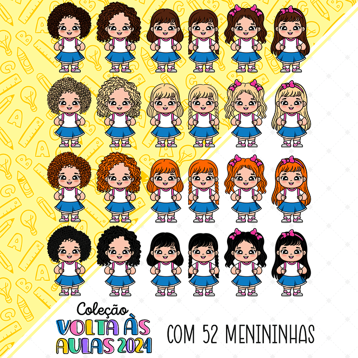 Arquivos Volta as Aulas Aluninhos Mascotinhos 2024 Arquivo em Jpg  9