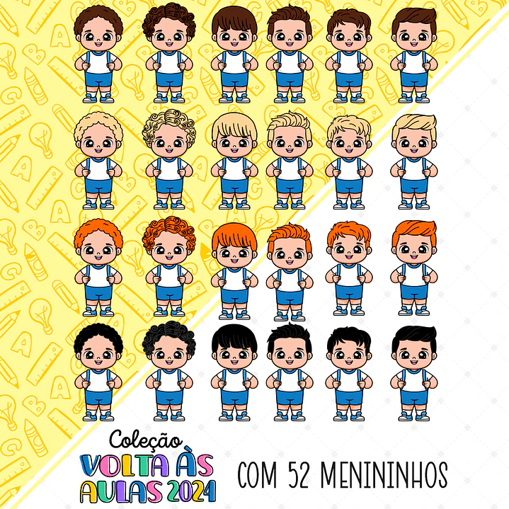 Arquivos Volta as Aulas Aluninhos Mascotinhos 2024 Arquivo em Jpg  11