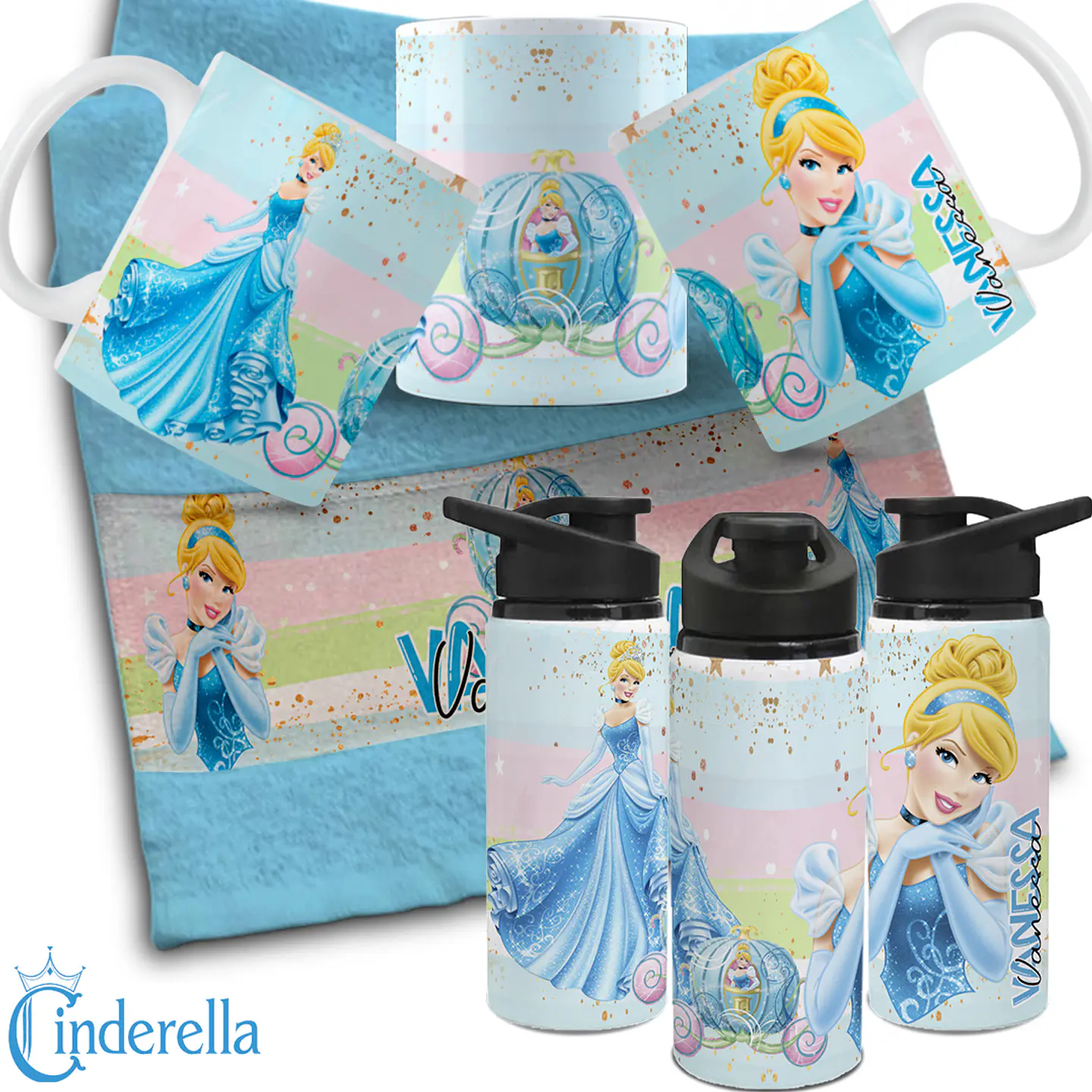 27 Artes Para Personalização Caneca, Toalhinha e Garrafinha Escolares Personagens 2024 Arquivo em Editável  10