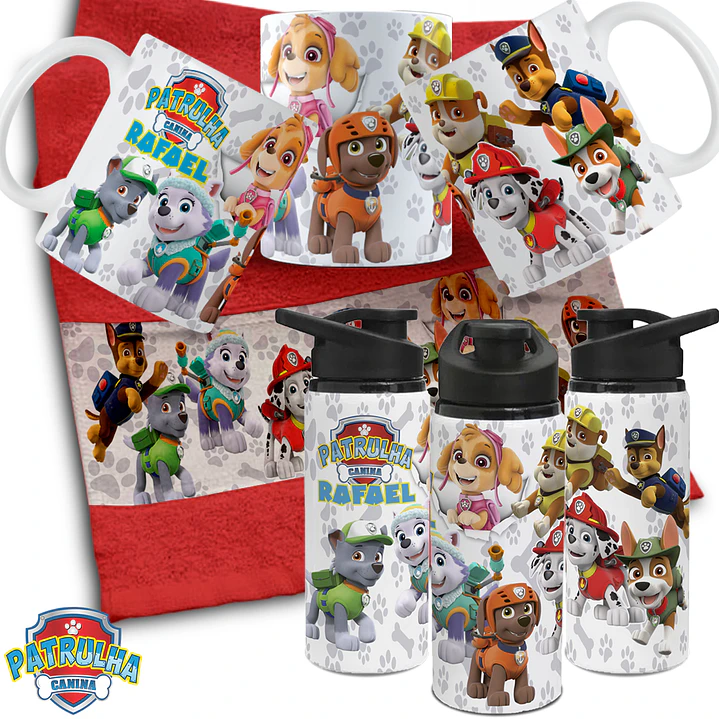 27 Artes Para Personalização Caneca, Toalhinha e Garrafinha Escolares Personagens 2024 Arquivo em Editável  16