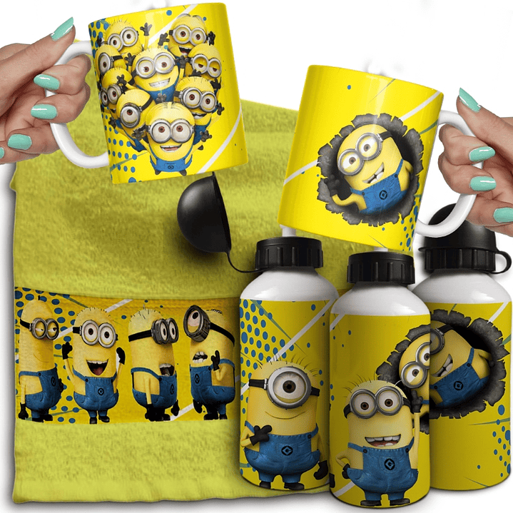 74 Artes para Canecas, Toalhinhas e Squeeze Personalização Escolares Personagens 2024 Arquivo em Pdf  19