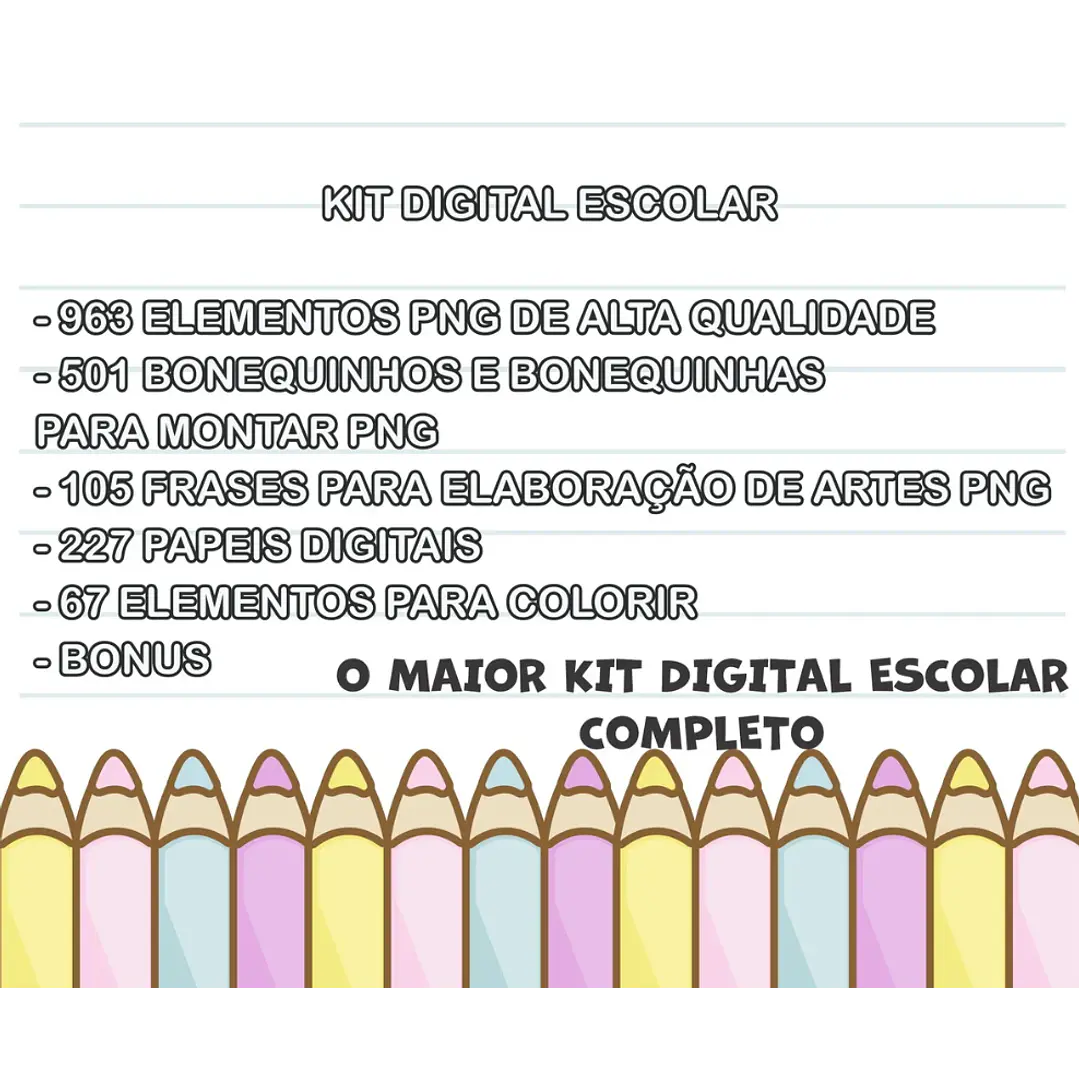 Kit Digital Volta as Aulas Mascotinhos Completo em Png 2