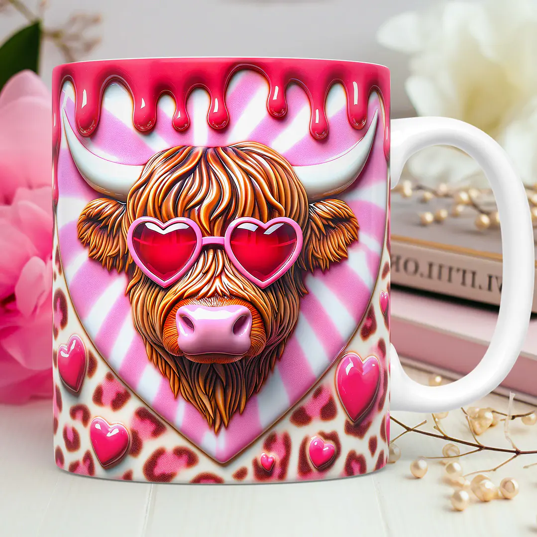 40 Artes para Caneca Dia dos Namorados 3D Vaquinha Love Arquivos Png 3