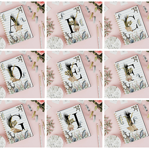 26 Artes para Capa Agenda e Caneca Alfabeto Fundo do Mar Arquivo Editável 