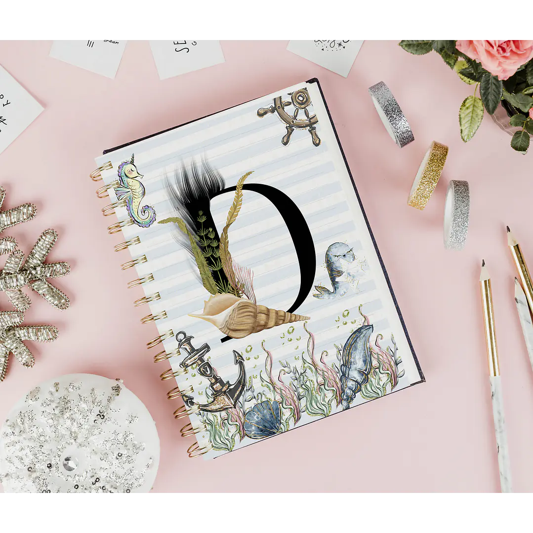 26 Artes para Capa Agenda e Caneca Alfabeto Fundo do Mar Arquivo Editável  6