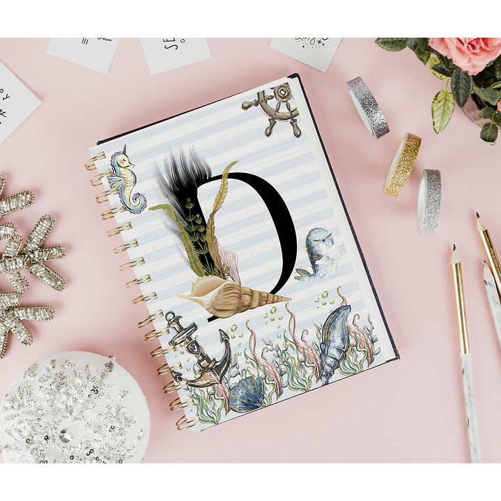 26 Artes para Capa Agenda e Caneca Alfabeto Fundo do Mar Arquivo Editável  6