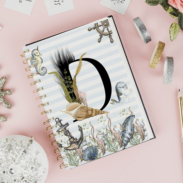 26 Artes para Capa Agenda e Caneca Alfabeto Fundo do Mar Arquivo Editável  6