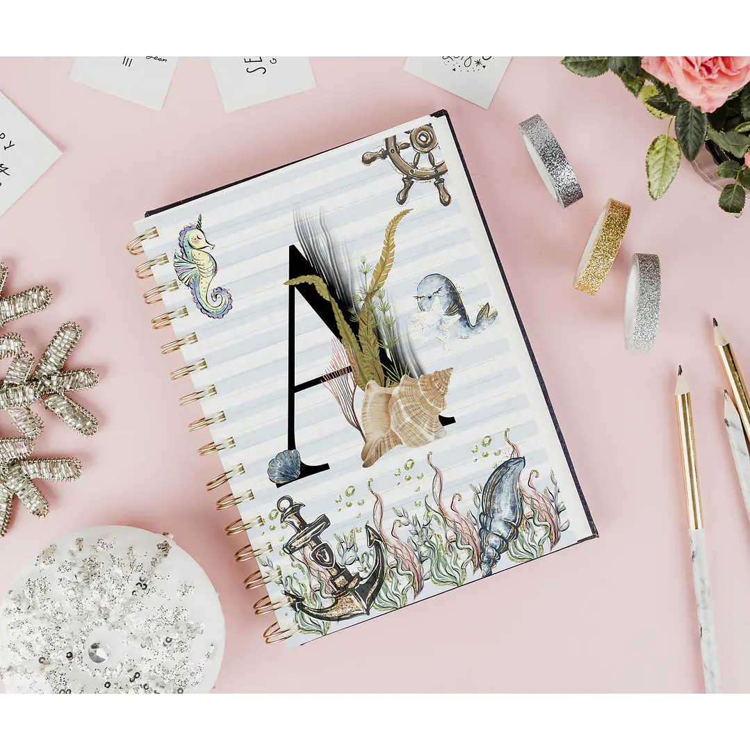 26 Artes para Capa Agenda e Caneca Alfabeto Fundo do Mar Arquivo Editável  3